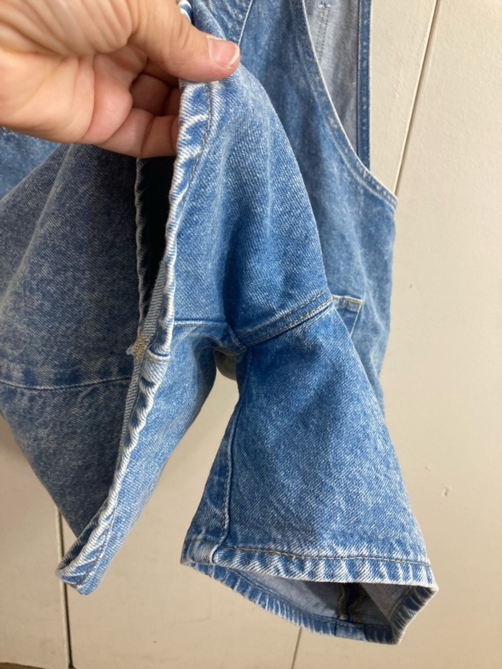 LEVI'S Vintage Blue Denim Shortalls Short Overalls Two hours Brand/Size M - Picture 8 of 15